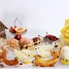 animali dell'aia fatti di frutta scenografia completa